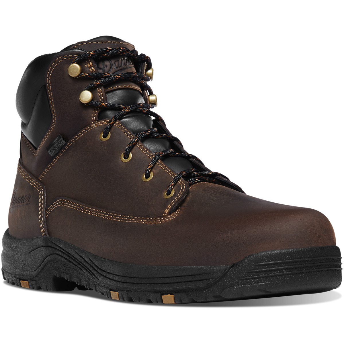 Danner Mens Caliper Work Boots Dark Brown - UIO246907